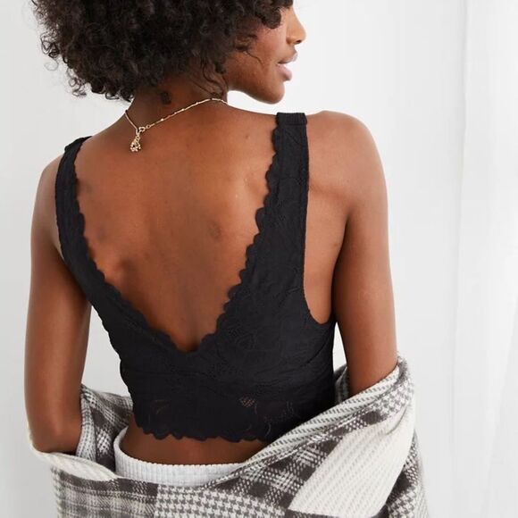 aerie Other - Aerie Holiday Best Lace Waffle Longline Bralette